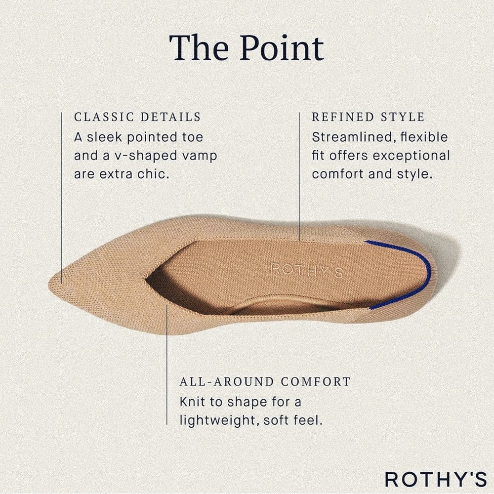 Rothy’s The Point II Deep Navy Leopard Flats